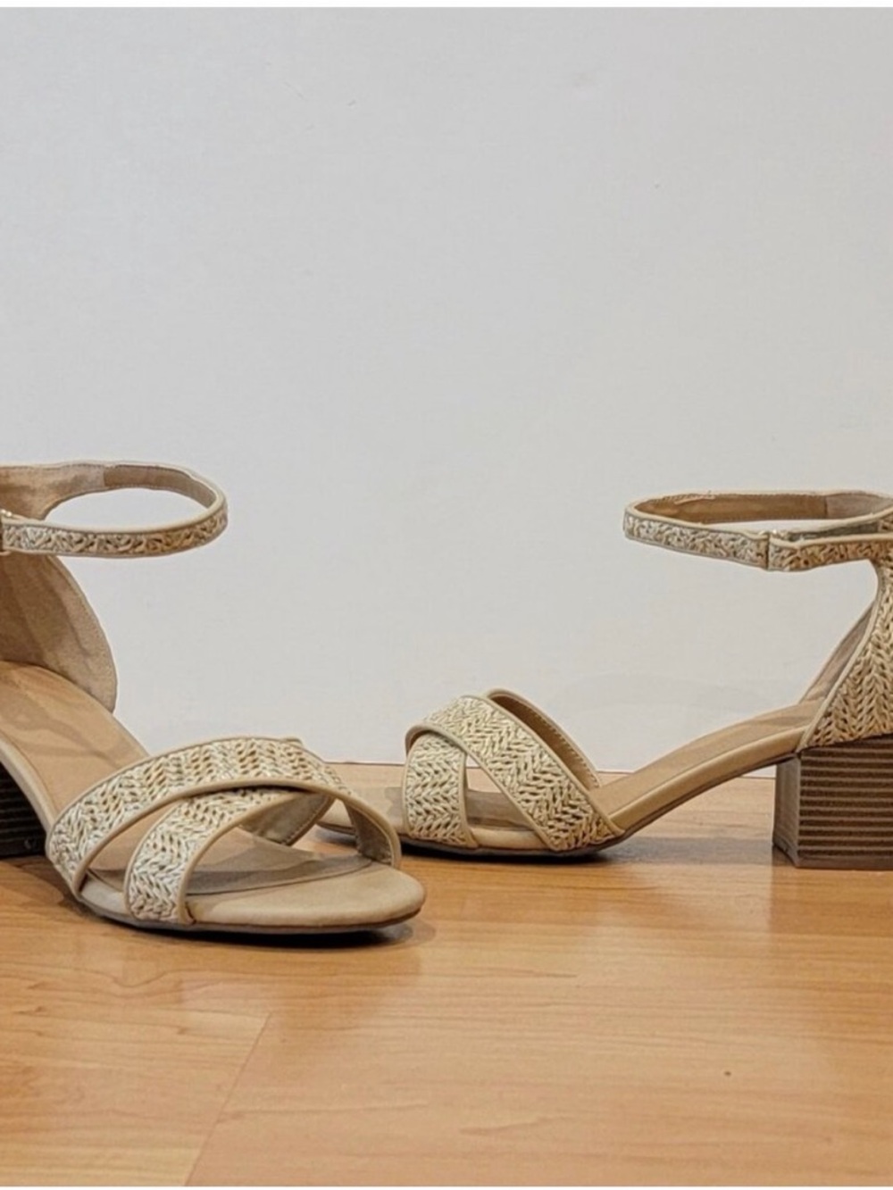 NWT Lane Bryant Raffia Sandals with Ankle Straps - 11W